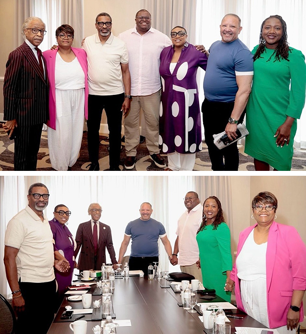 President & CEO Melanie L. Campbell attended a meeting with leading civil rights leaders during Essence Fest including Rev. Al Sharpton, Derrick Johnson, Damon Hewitt, Shavon Arline-Bradley, Marc Morial and Janai Nelson. 